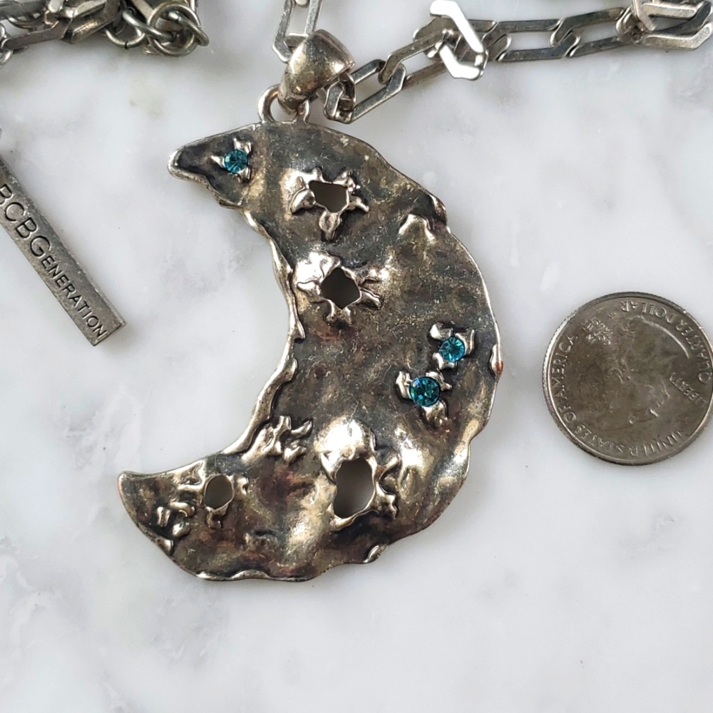 BCBGeneration Moon Blue Rhinestone Necklace - Picture 5 of 6